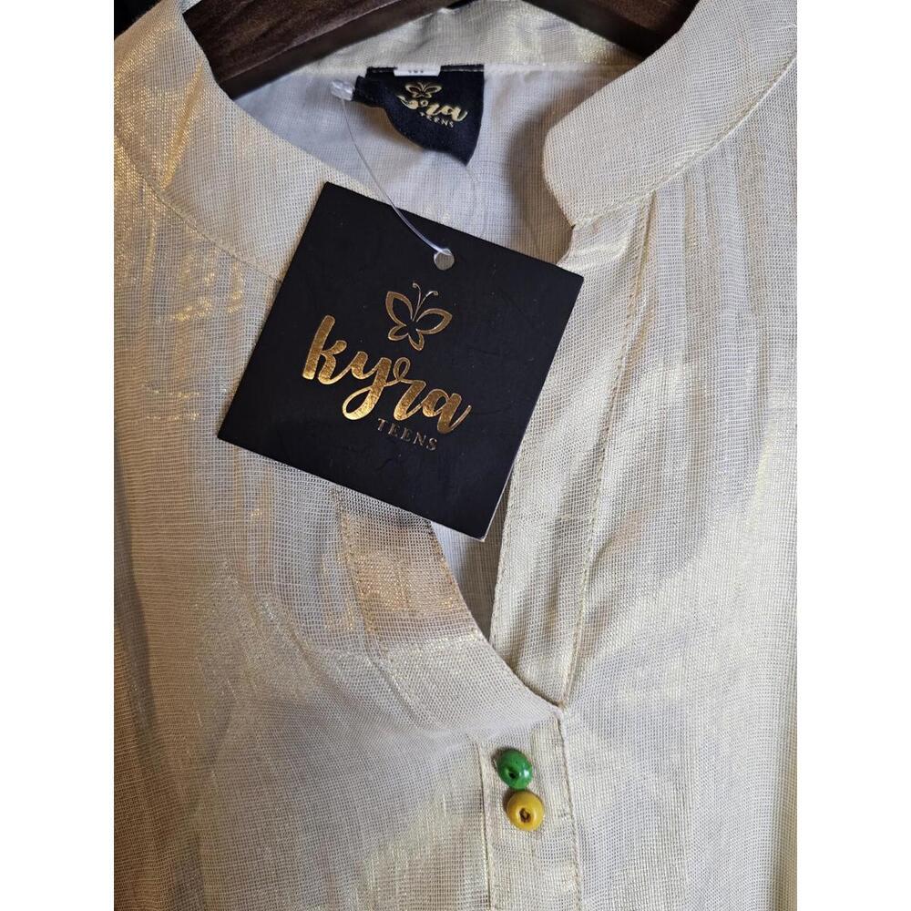 NWT Kyra Dress Cream Girls Size M Celebration Silk